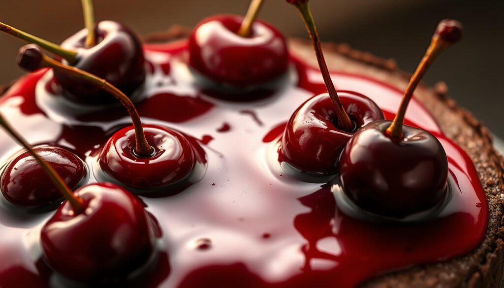 cherry top Creamy Black Forest Cheesecake
