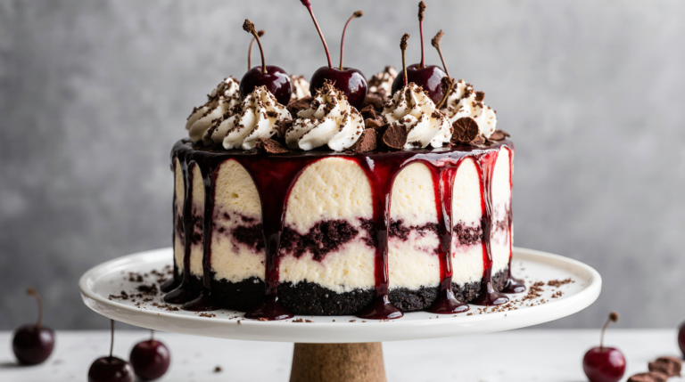 Creamy Black Forest Cheesecake