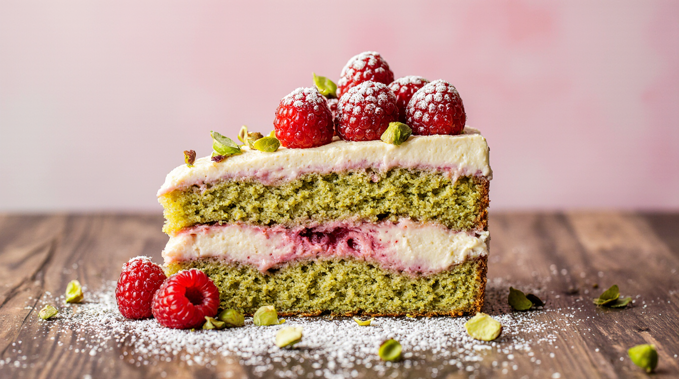 Pistachio-Raspberry-Cake