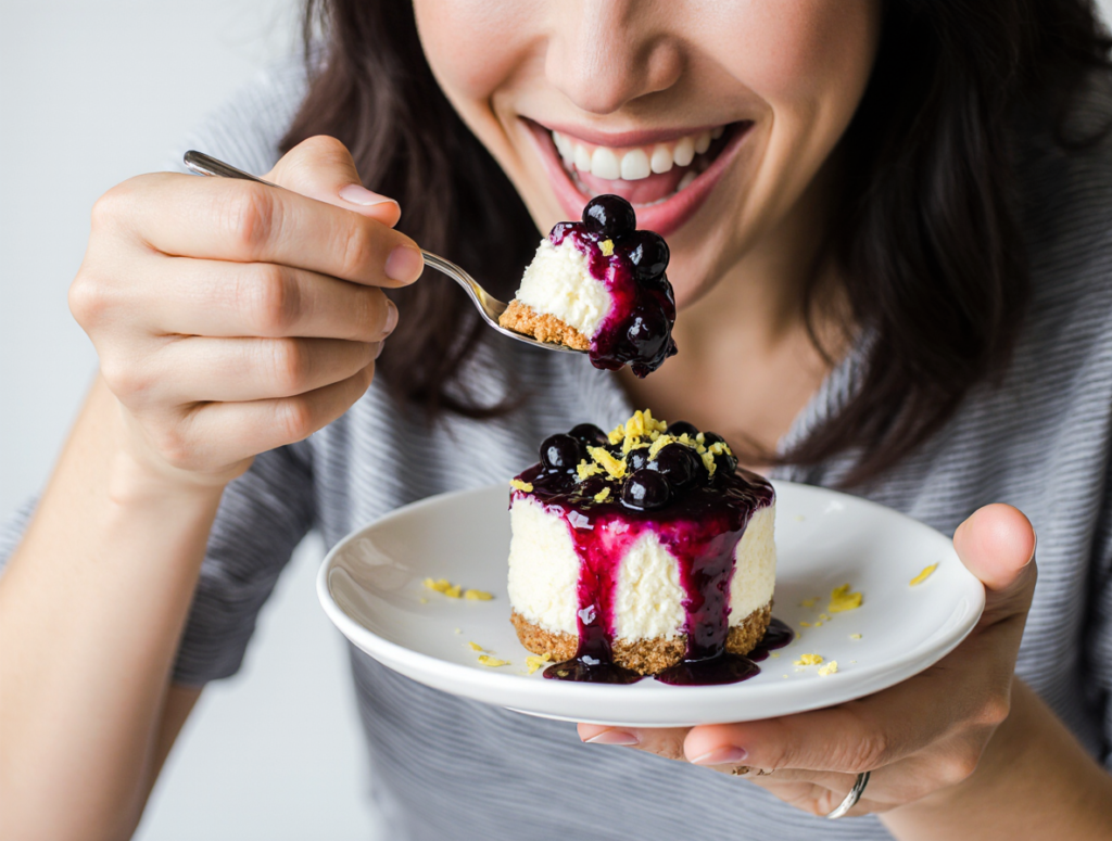 lemon blueberry mini cheesecakes