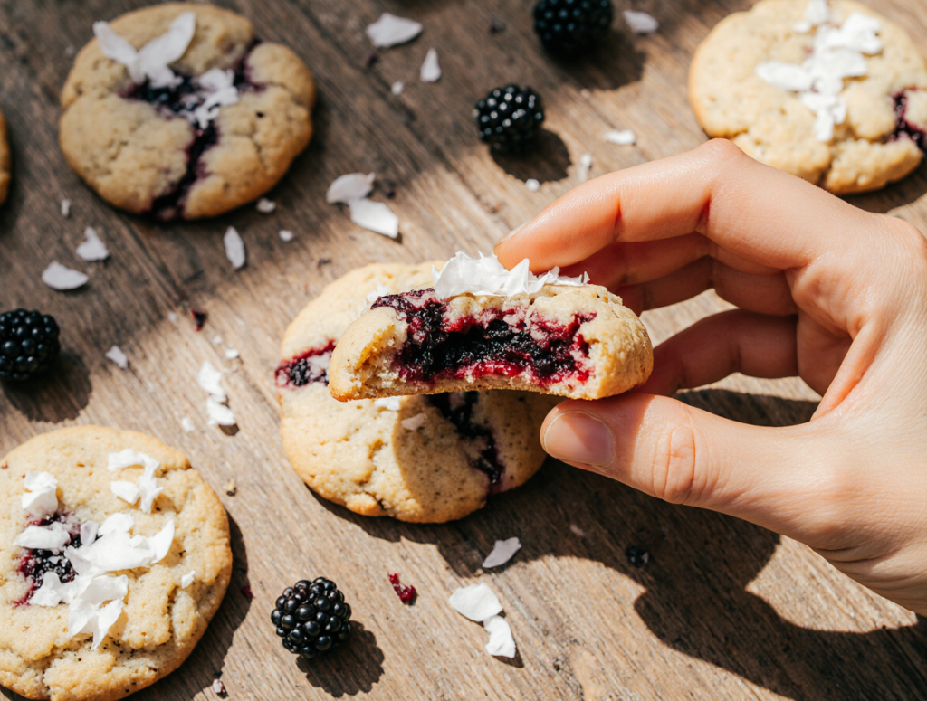 blackberry coconut cookies