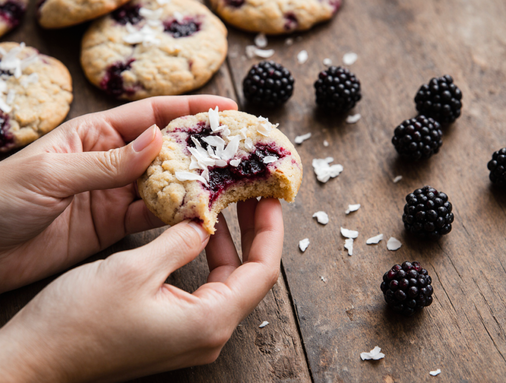 blackberry coconut cookies