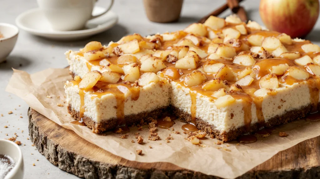 caramel apple cheesecake bars