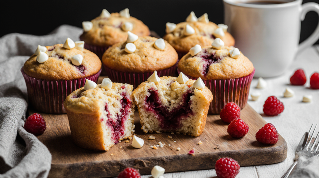 white chocolate raspberry muffins