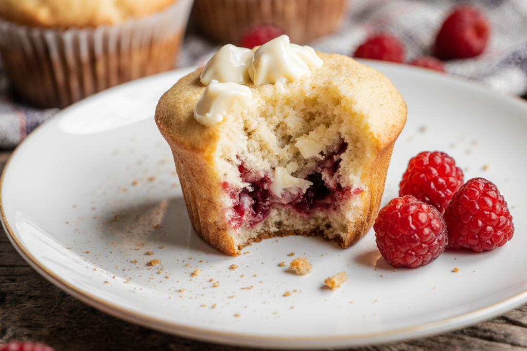 white chocolate raspberry muffins