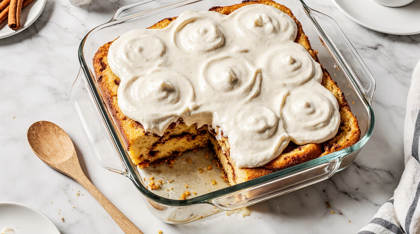 cinnamon roll poke cake