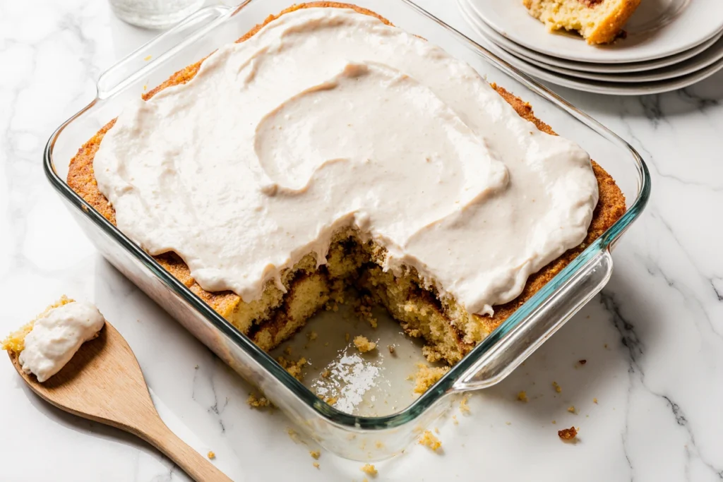 cinnamon roll poke cake