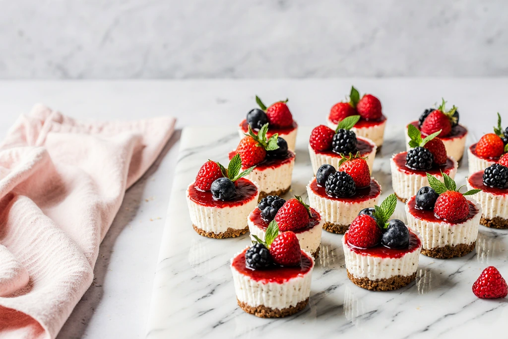 Easy No-Bake Berry Mini Cheesecakes