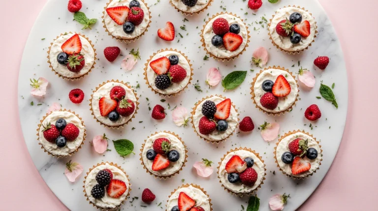 Easy No-Bake Berry Mini Cheesecakes