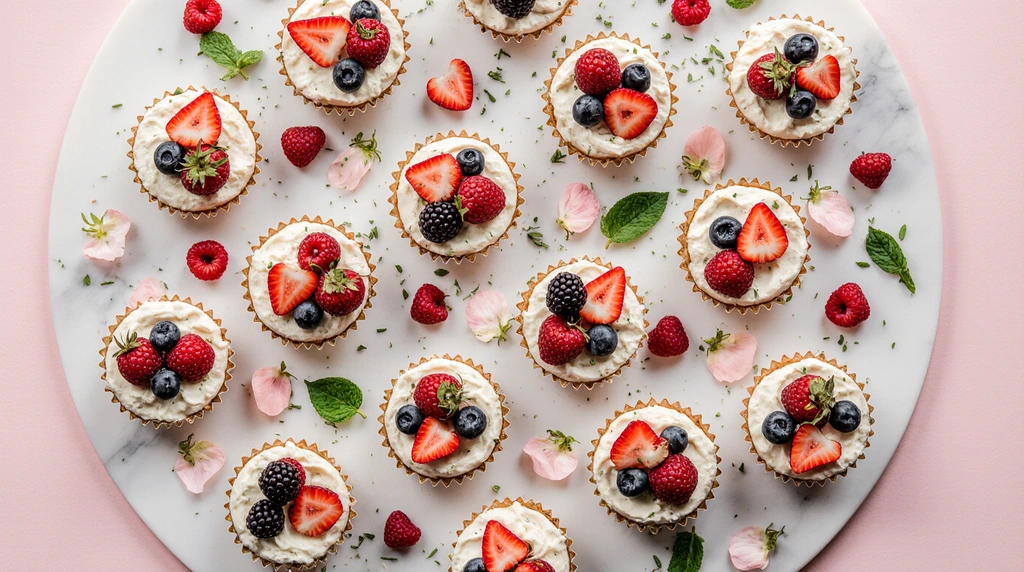 Easy No-Bake Berry Mini Cheesecakes