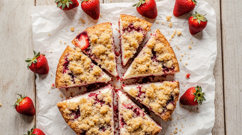 strawberry cheesecake crumb cake