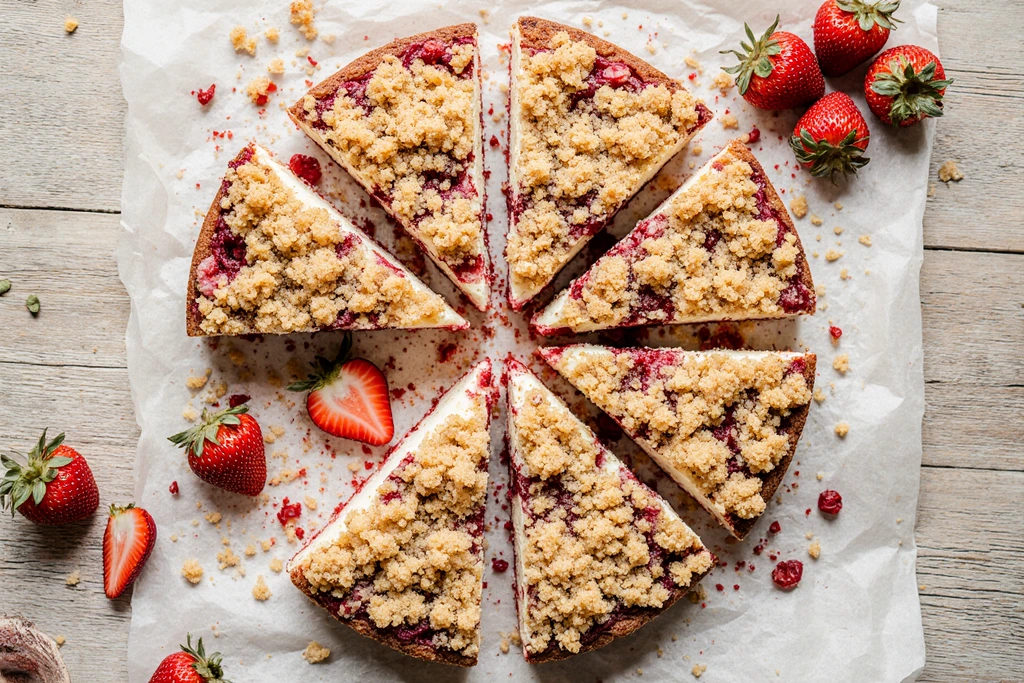 strawberry cheesecake crumb cake