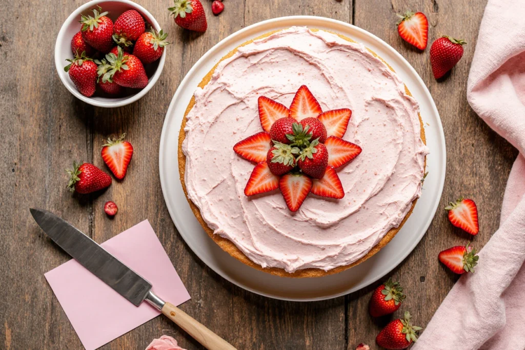 easy strawberry layer cake recipe