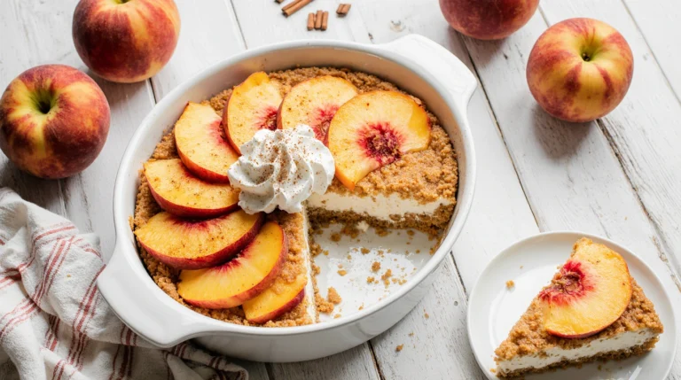 peach dump cake with fresh peaches